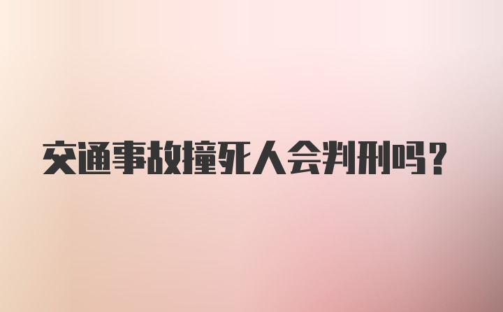 交通事故撞死人会判刑吗？