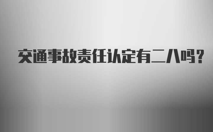 交通事故责任认定有二八吗？