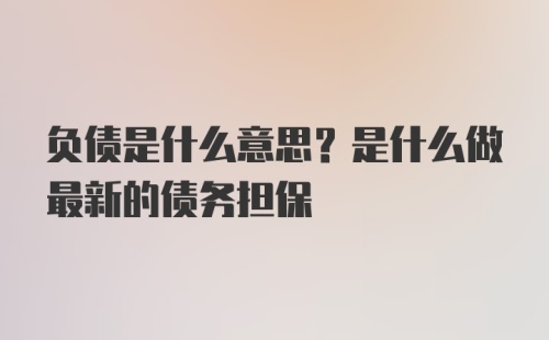 负债是什么意思？是什么做最新的债务担保