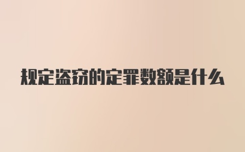 规定盗窃的定罪数额是什么