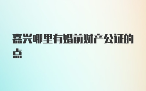 嘉兴哪里有婚前财产公证的点