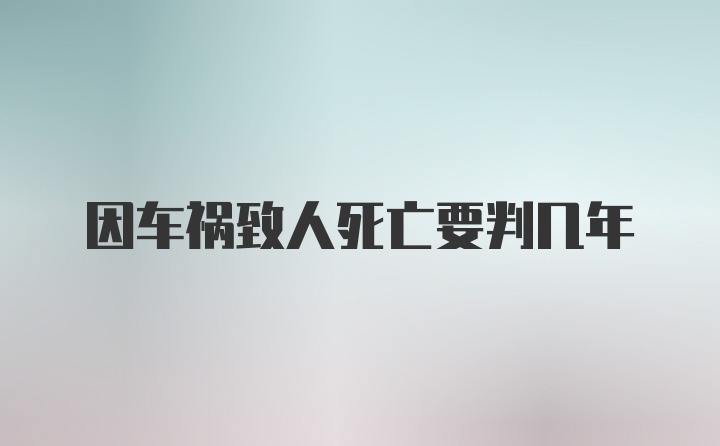 因车祸致人死亡要判几年