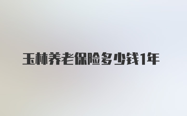 玉林养老保险多少钱1年