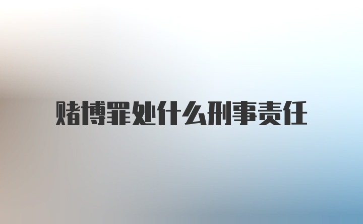 赌博罪处什么刑事责任