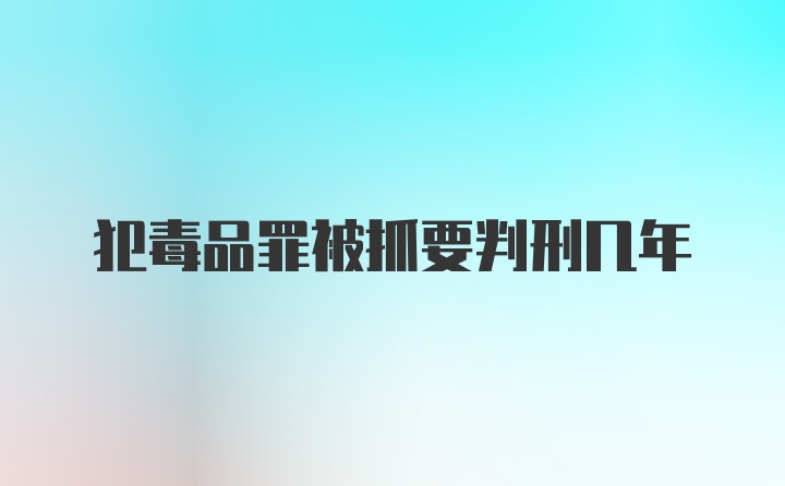 犯毒品罪被抓要判刑几年