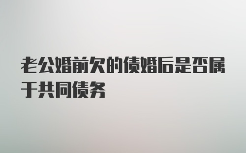 老公婚前欠的债婚后是否属于共同债务