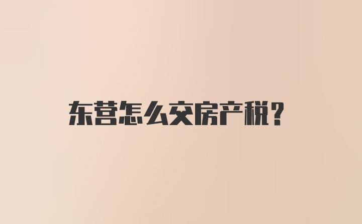 东营怎么交房产税？