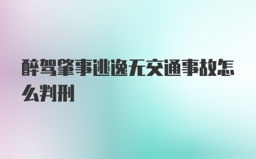 醉驾肇事逃逸无交通事故怎么判刑