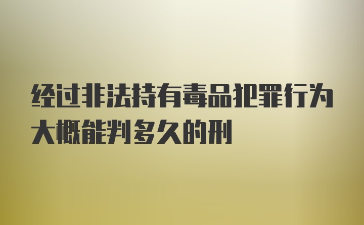 经过非法持有毒品犯罪行为大概能判多久的刑