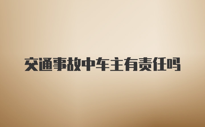 交通事故中车主有责任吗