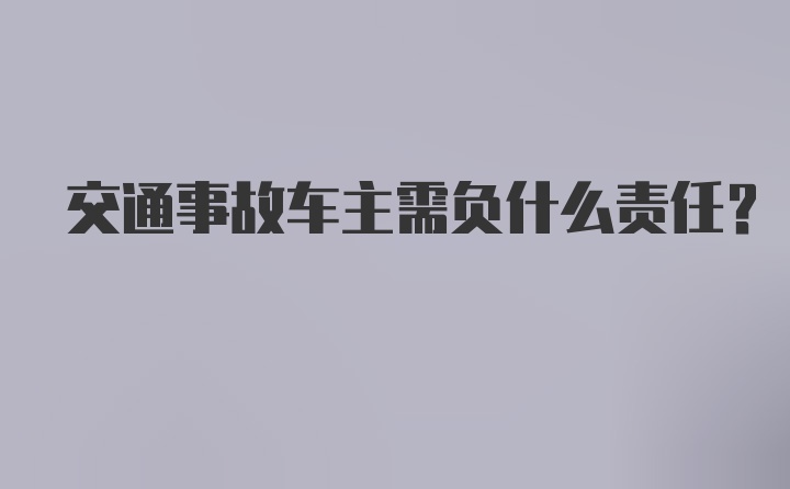 交通事故车主需负什么责任？