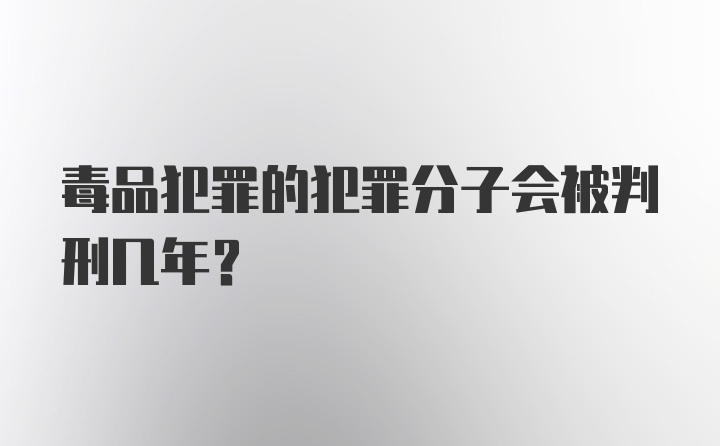 毒品犯罪的犯罪分子会被判刑几年？