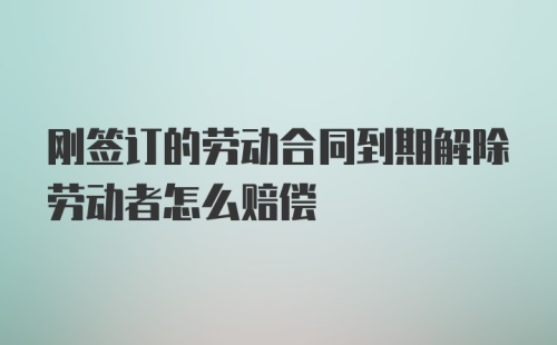 刚签订的劳动合同到期解除劳动者怎么赔偿