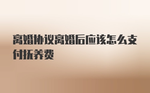 离婚协议离婚后应该怎么支付抚养费