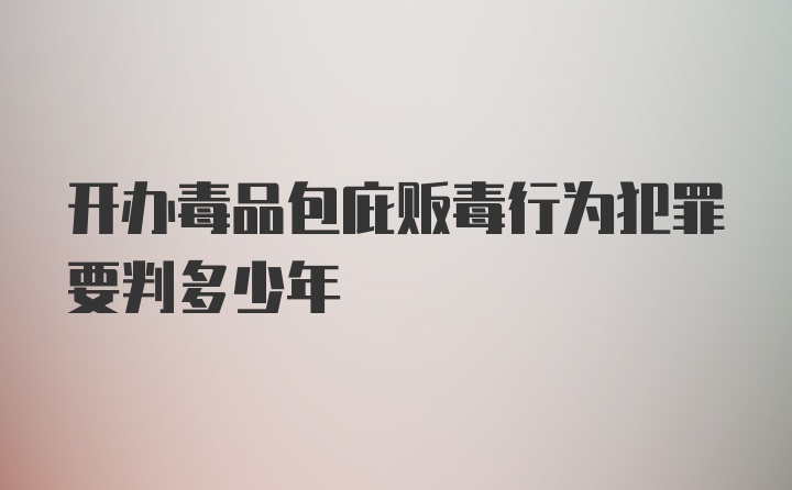 开办毒品包庇贩毒行为犯罪要判多少年