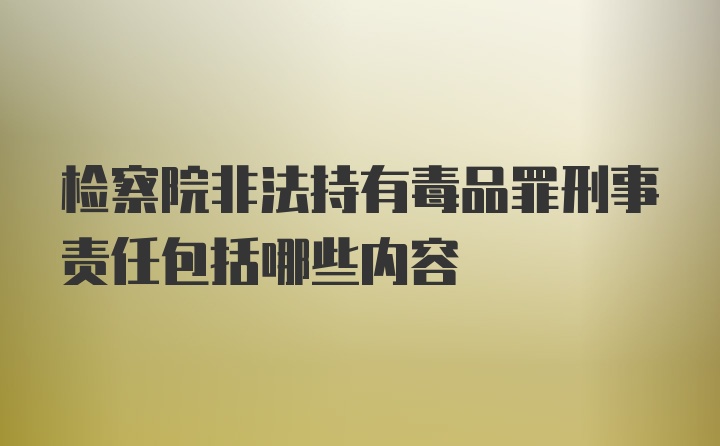 检察院非法持有毒品罪刑事责任包括哪些内容