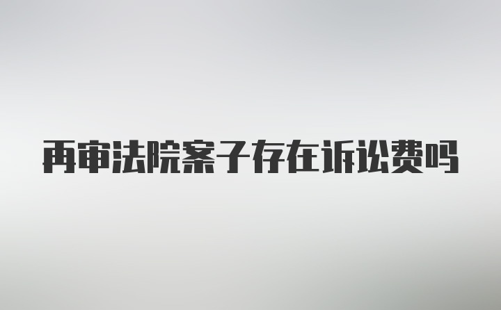 再审法院案子存在诉讼费吗