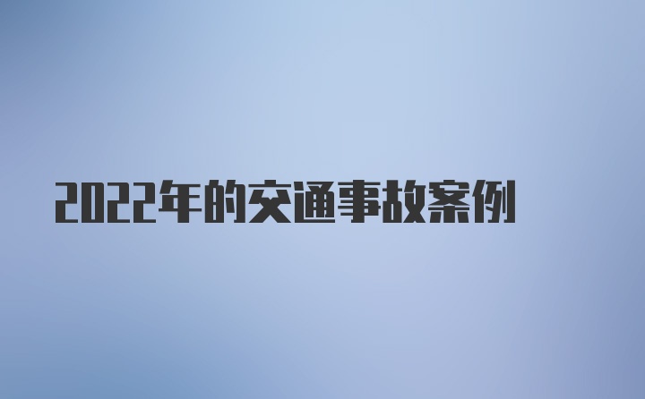 2022年的交通事故案例