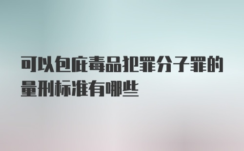 可以包庇毒品犯罪分子罪的量刑标准有哪些