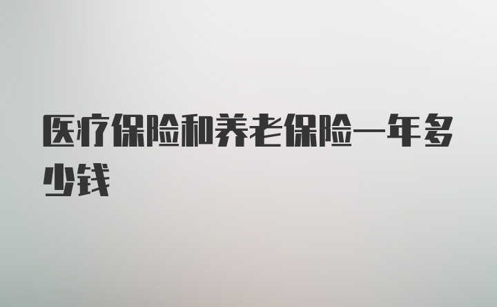 医疗保险和养老保险一年多少钱