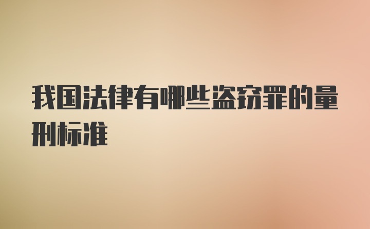 我国法律有哪些盗窃罪的量刑标准