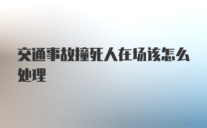 交通事故撞死人在场该怎么处理