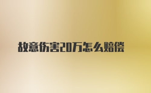 故意伤害20万怎么赔偿