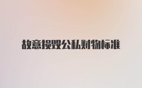 故意损毁公私财物标准