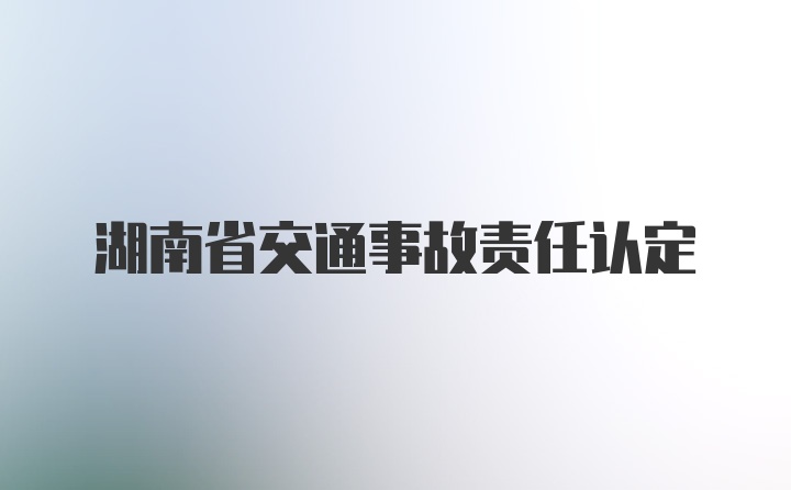 湖南省交通事故责任认定