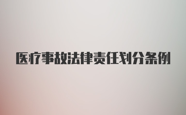 医疗事故法律责任划分条例