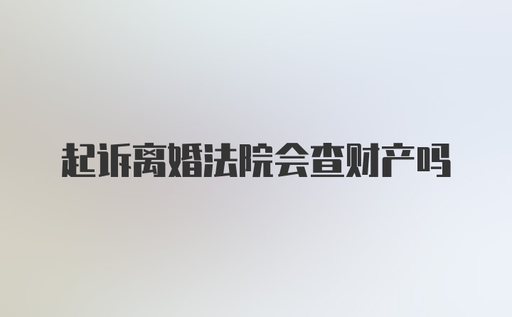 起诉离婚法院会查财产吗