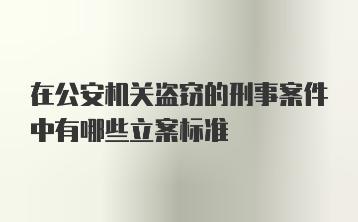 在公安机关盗窃的刑事案件中有哪些立案标准