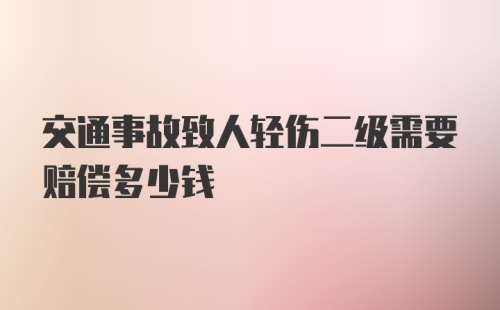 交通事故致人轻伤二级需要赔偿多少钱