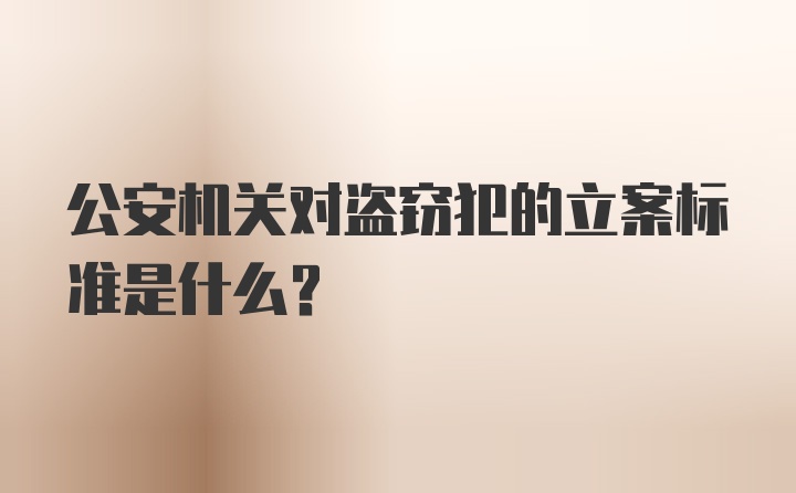 公安机关对盗窃犯的立案标准是什么？