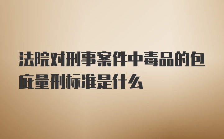 法院对刑事案件中毒品的包庇量刑标准是什么