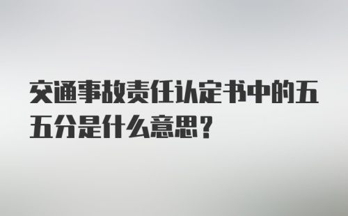 交通事故责任认定书中的五五分是什么意思？