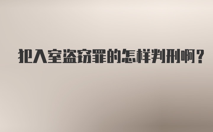 犯入室盗窃罪的怎样判刑啊？