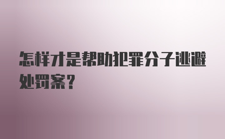 怎样才是帮助犯罪分子逃避处罚案？