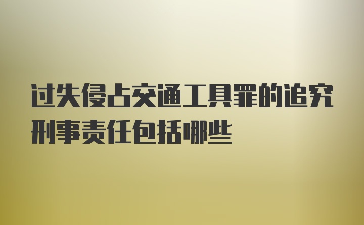 过失侵占交通工具罪的追究刑事责任包括哪些