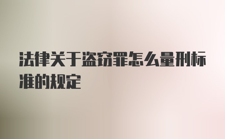 法律关于盗窃罪怎么量刑标准的规定