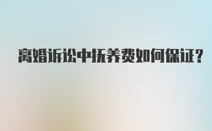 离婚诉讼中抚养费如何保证？