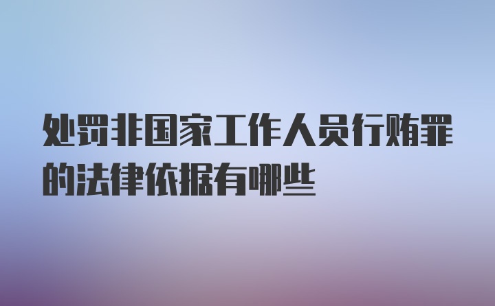 处罚非国家工作人员行贿罪的法律依据有哪些