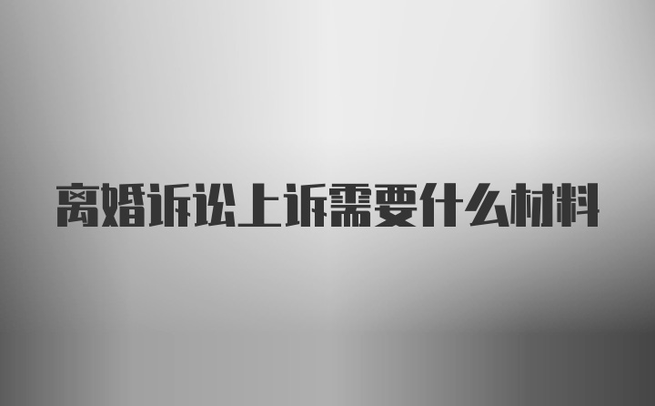 离婚诉讼上诉需要什么材料