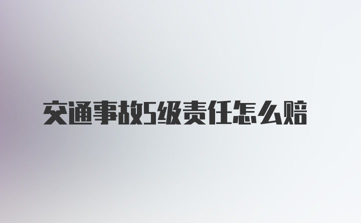 交通事故5级责任怎么赔