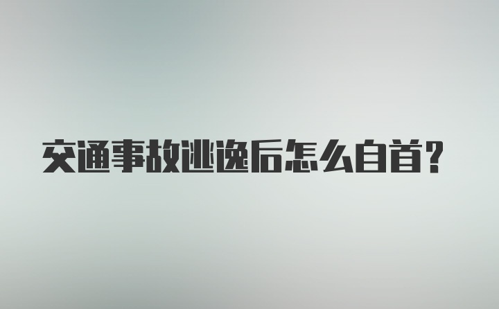 交通事故逃逸后怎么自首？