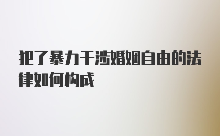 犯了暴力干涉婚姻自由的法律如何构成