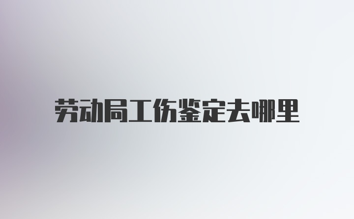 劳动局工伤鉴定去哪里