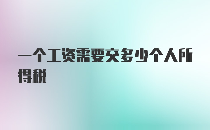 一个工资需要交多少个人所得税