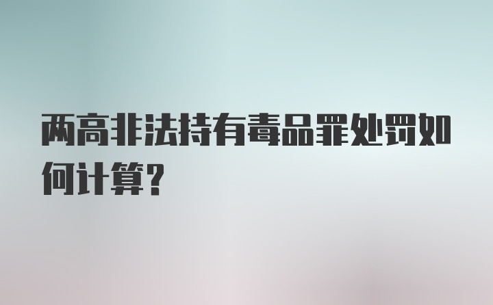 两高非法持有毒品罪处罚如何计算？