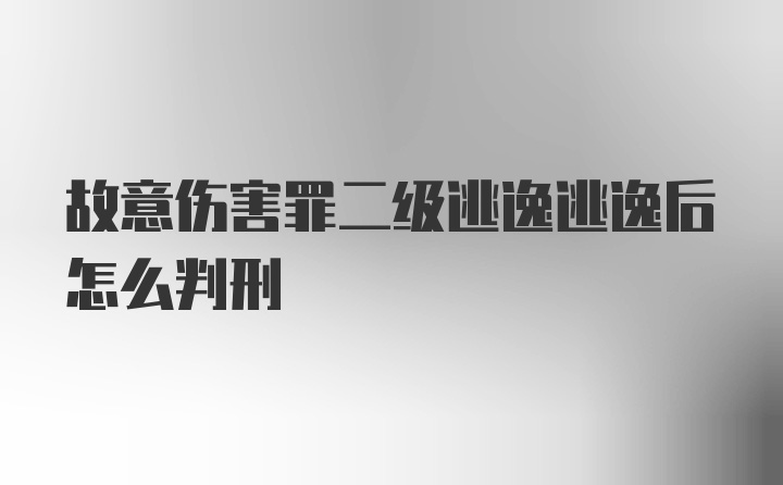 故意伤害罪二级逃逸逃逸后怎么判刑